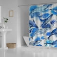 thumbnail image 3 of FREEAMG Shower Curtain,Watercolor Blue Whale Bathroom Curtain, Waterproof Fabric Shower Curtain for Bathroom Hotel Decoration, 66x72 inches, 3 of 6