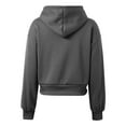 thumbnail image 4 of Hoodies for Women Full Zip Up Cropped Sweatshirts Jackets Gym Tops Winter Outfits (Grey S), 4 of 6