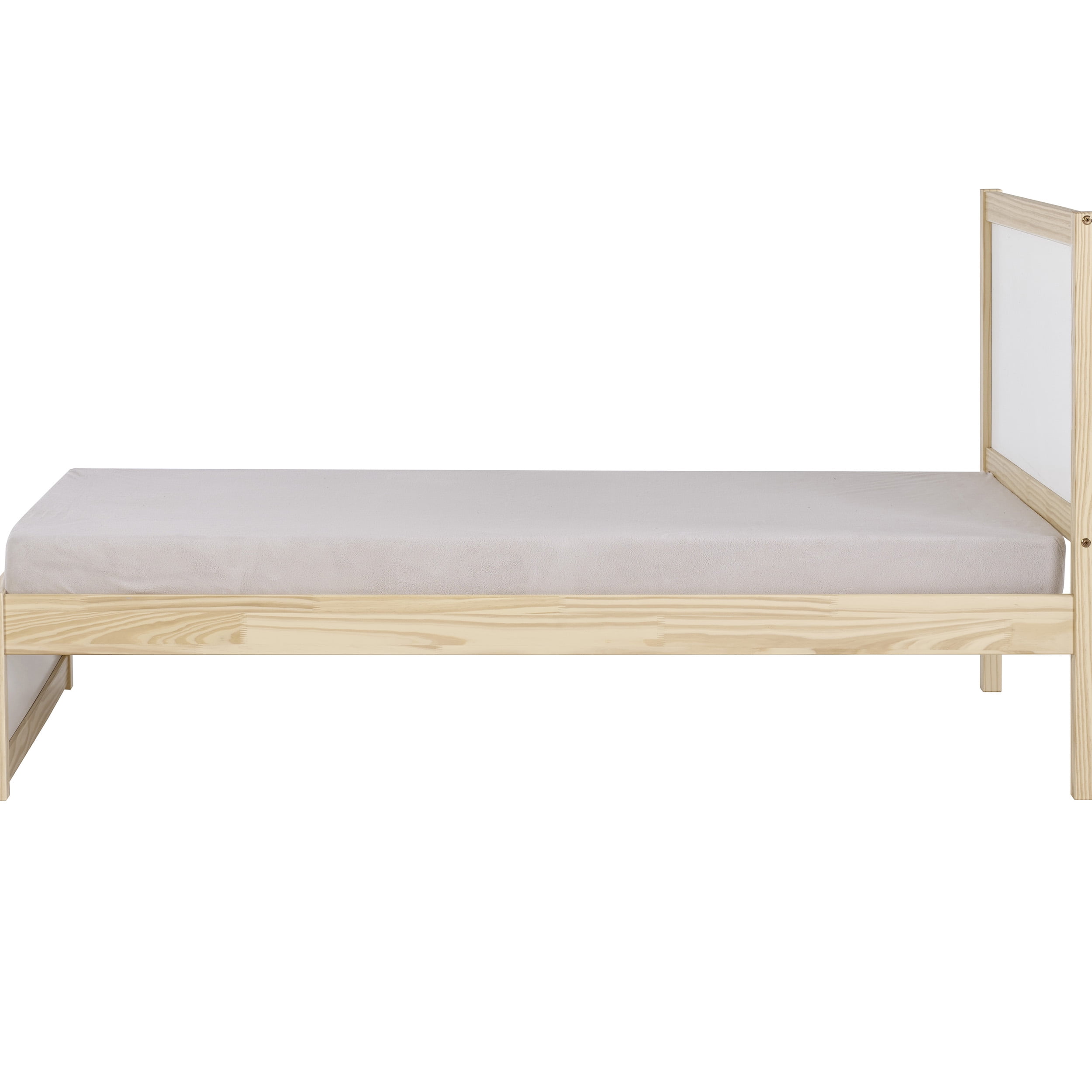 Alaterre MOD Pine Slat Bed, Twin, White/Brown
