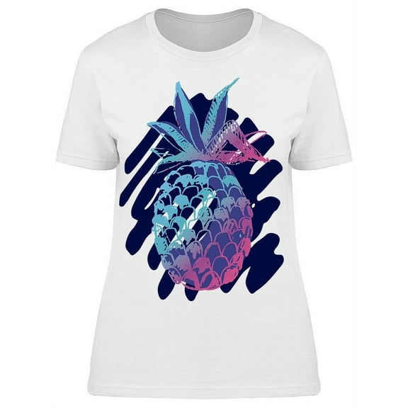 Doodle Tropical Pineapple T-Shirt Women -Image by Shutterstock, Female 3X-Large