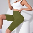 thumbnail image 6 of Women's Textured Compression Fitness Pants, High Waisted Tummy Control Workout Shorts, Seamless Hip Lifting Yoga Pants with Peach Booty Enhancement, Gym Exercise Apparel Green L, 6 of 10
