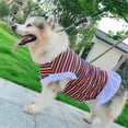 thumbnail image 6 of Dog Shirt Striped Skirt Dog Dresses for Large Dogs Girl Soft Cotton Lace Puppy Apparel, 6 of 6