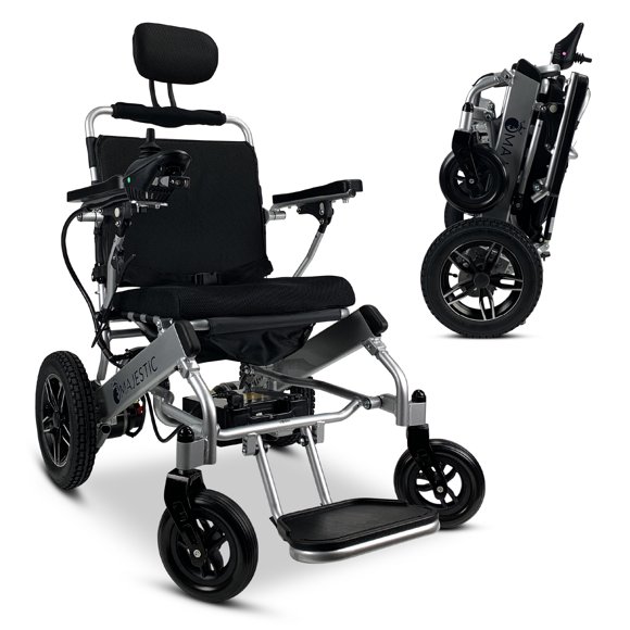 Majestic Fauteuil Roulant Électrique Buvan, Fauteuils Roulants Pliants Légers, Silla de Ruedas Electrica Para Adultos, Fauteuil Roulant Motorisé, Siège de 20′′ de Large, Convient à Tout Coffre, Poids de Charge Max de 310 Lb