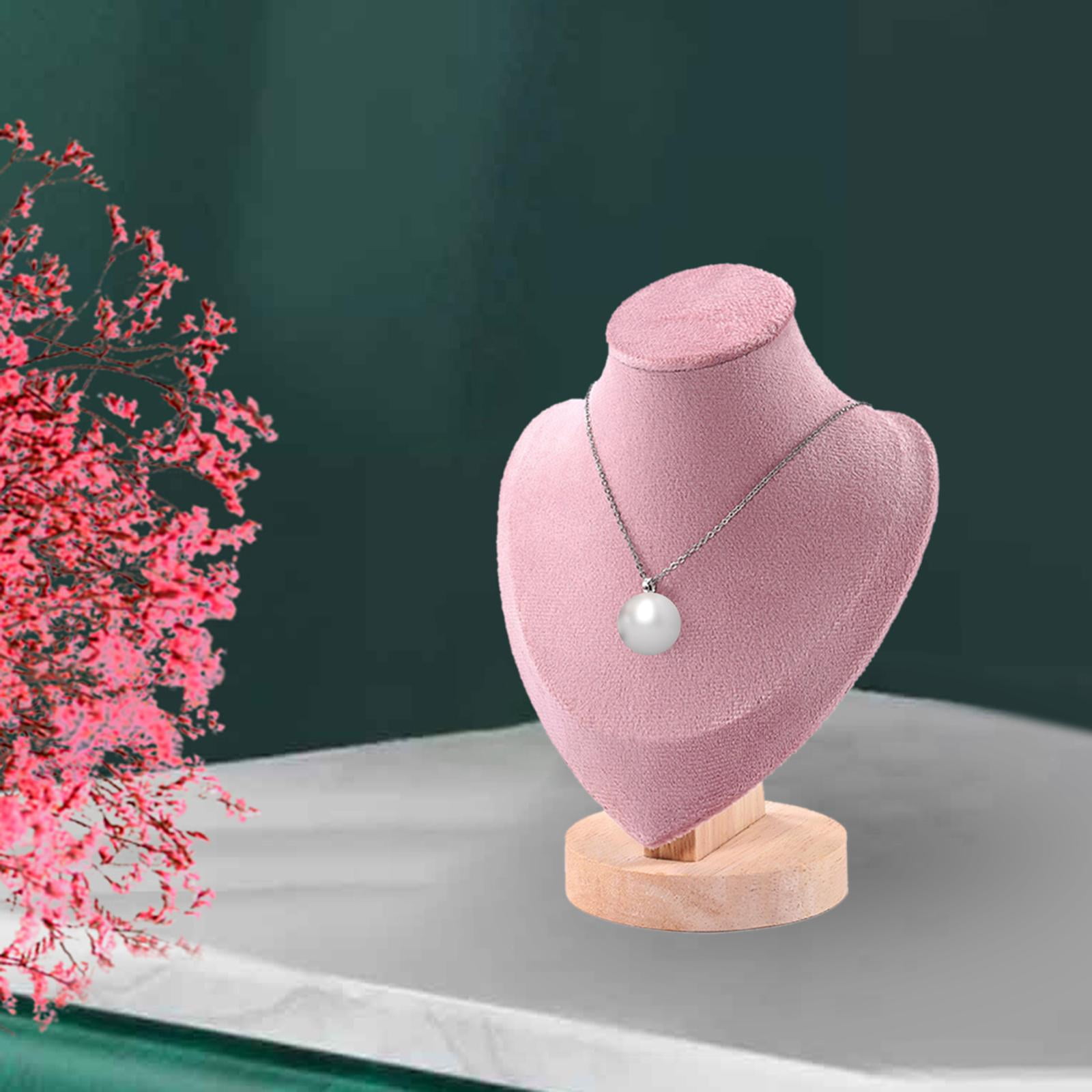 Necklace Display Bust Stand Necklace Stand Holder for Women with Wooden