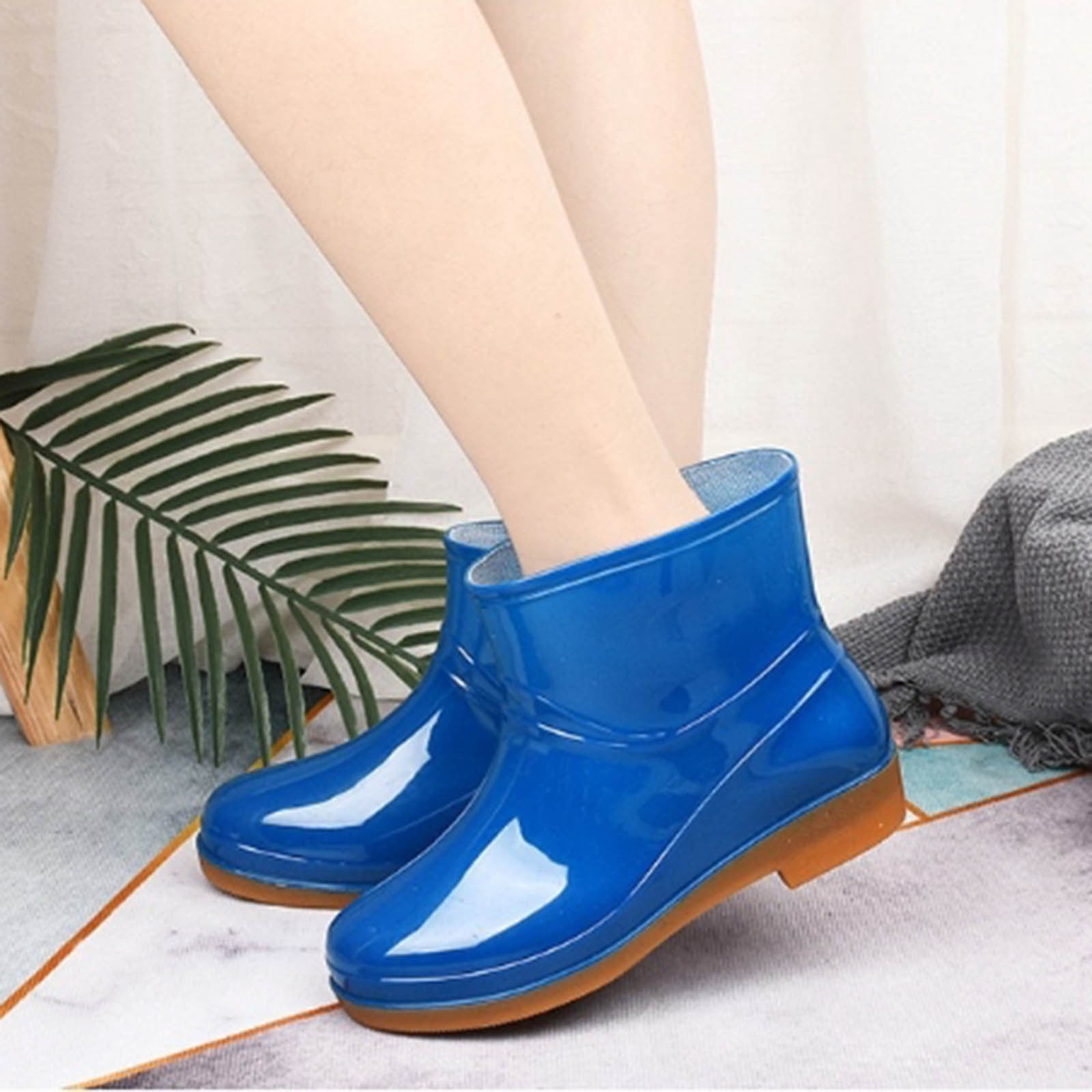 IUJSOY Women's Short Ankle Rain Boots Waterproof Lightweight Garden Work Rain Shoes for Women