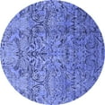 thumbnail image 1 of Ahgly Company Machine Washable Indoor Round Oriental Blue Industrial Area Rugs, 6' Round, 1 of 4