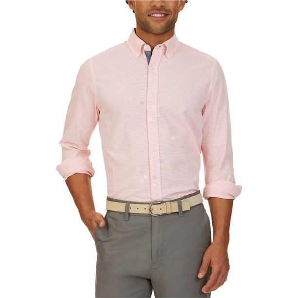 Nautica Camisa Oxford con botones para hombre, naranja, XX-Large