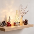 thumbnail image 4 of Mini Christmas Tree Table Lamp LED Night Light, Small Xmas Desktop Ornament for Window Sill Fireplace Holiday Decor, Plastic, Warm White Glow, Gift Box Base, 4 of 6
