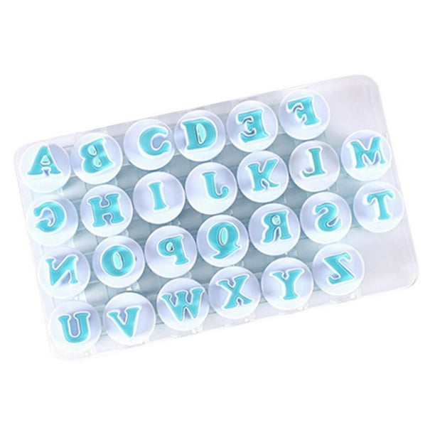 Fondant Letter Cutters Alphabet Letter Numbers Cookie Stamp Impress Cookie Mold 26 Letters