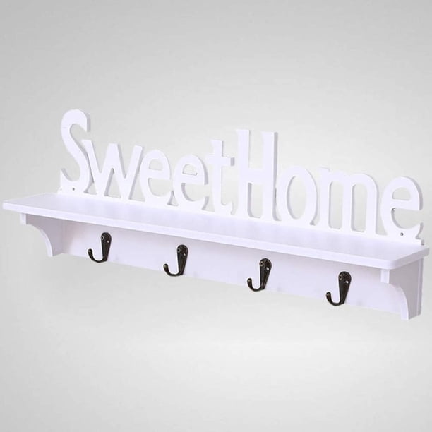 Soporte para el hogar, estante con ganchos, fila con toalla, estantes de cocina, dormitorio, abrigo con letras, montado en la pared, entrada rústica, palabras, sala de estar y baño