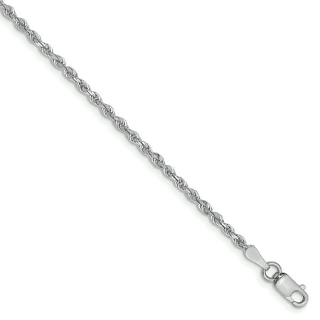 14k White Gold 2mm Quadruple Link Rope Necklace Chain Pendant Charm Handmade Gifts For Women For