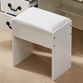 thumbnail image 6 of Kkonetoy Padded Makeup Vanity Stool, Wooded Dressing Chair with Wooden Legs Bench, 6 of 6