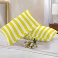 thumbnail image 2 of Lumbar Pillow Covers 20x12 Inch Set of 2, Yellow Striped Waterproof Outdoor Pillow Covers, Modern Farmhouse Yellow White Stripes Decorative Cushion Pillowcases for Couch, Sofa, Bed, Garden, Patio, 2 of 9