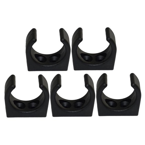 Ysyqkn 5pcs 1-1/4" STORAGE CLIPS For Boat Hook Paddle Oar Stern Anchor Light Tube Black