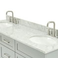 thumbnail image 4 of Ariel Hamlet 67 Inch Double Oval Sink Vanity With Carrara White Marble Countertop W/ 0.75 Edge In Grey, 4 of 11