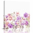 thumbnail image 2 of Pink Purple Spring Floral Wall Art Painting on Canvas, Summer Flower Botanical Canvas Art Home Prints Wall Art Framed Modern Artwork for Living Room Bedroom Wall Decor 16x16in, 2 of 9
