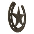 thumbnail image 2 of 10"W Rustic Cast Iron Cowboy Horseshoe With Western Star Wall Decor Art Plaque, 2 of 8