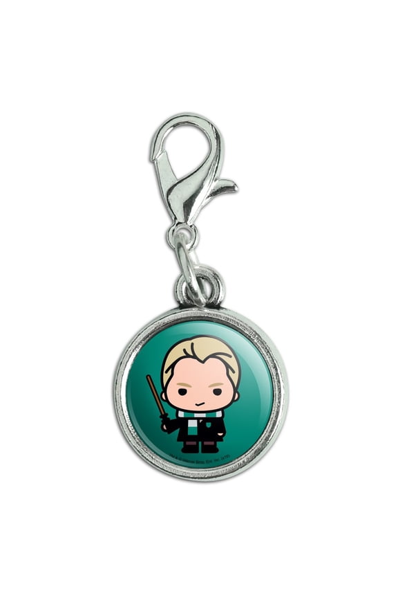 Harry Potter Draco Cute Chibi Character Antiqued Bracelet Pendant Zipper Pull Charm with Lobster Clasp
