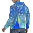 thumbnail image 6 of Picia Peacock Pattern Casual Men's Hoodie - Lightweight Hooded Sweatshirt with Kangaroo Pocket, Comfortable Pullover for Everyday, Travel-3X-Large, 6 of 7
