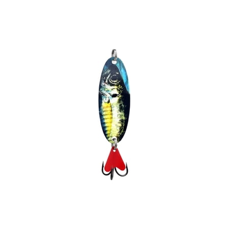 Fishing Lure Realistic Painted Metal Spoon Bait 1 Count Hard Swimbait with Sharp Treble Hook for Freshwater Saltwater Bass Trout Salmon Walleye Fishing