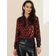 thumbnail image 2 of Women's Sequin Long Sleeve Zipper Up Glitter Bomber Jacket Red XS, 2 of 6
