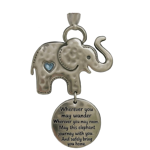 Adorno navideño metálico, recuerdo de la amistad con palabras inspiradoras, adorno de elefante, bolla de árbol navideño, colgante festivo, 8,5 x 15cm