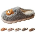 thumbnail image 2 of XIMIN Cute Bear Cotton Slippers for Women Men Furry Warm Slide Slippers with Thick Sole Cozy House Slippers Closed Toe Slippers Indoor Home Shoes Anti-skid Slippers, 2 of 4