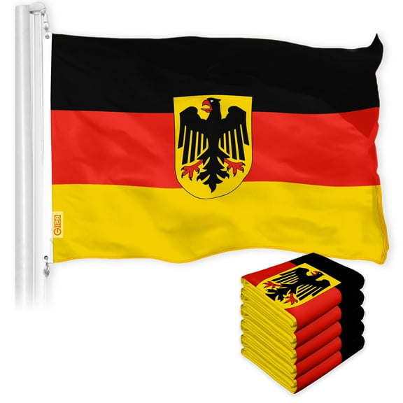 G128 5-Pack: Germany Ensign Flag 3x5 FT Printed 150D Polyester
