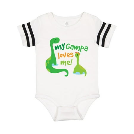 

Inktastic Gampa Loves Me Dinosaur Gift Baby Boy Bodysuit