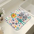 thumbnail image 4 of Yayeee Dish Drying Mat for Kitchen Counter 16" x 18" Microfiber Super Absorbent Coffee Decorative Pad, Abstract Floral, 4 of 9