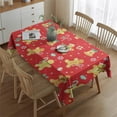 thumbnail image 2 of Red Christmas Gingerbread Man Pattern Rectangle Tablecloth 60"x84",Waterproof Polyester Rectangle Table Cloth, Wipeable Spillproof Polyester Tablecloth for Dining, Camping, Indoor and Outdoor, 2 of 5