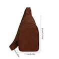 thumbnail image 3 of Bolso bandolera de pana para hombre – Mochila vintage blanda para el pecho • Correa ajustable • Mensajero de hombro multicompartimento • 12,2"x6,7" • Viaje al aire libre Casual, 3 of 6