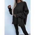 thumbnail image 4 of Conjunto de Sudadera y Leggings para Mujer, 2 Piezas, Sudadera Extragrande, Pantalones Ajustados y Chándal Negro XL, 4 of 9