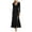 Black, variant on OSOLU Women Solid Color New Evening Dress Form Fitting V-Neck With Side Ruffles Side Slit Long Sleeve Dress Soft Sundress Vacation 2025 Elegant Classy Dresses