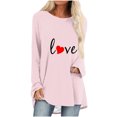 thumbnail image 2 of Promotions d'Été! Aqestyerly Pull Décontracté Imprimé pour Femmes Saint-Valentin Manches Longues Col Rond, 2 of 4