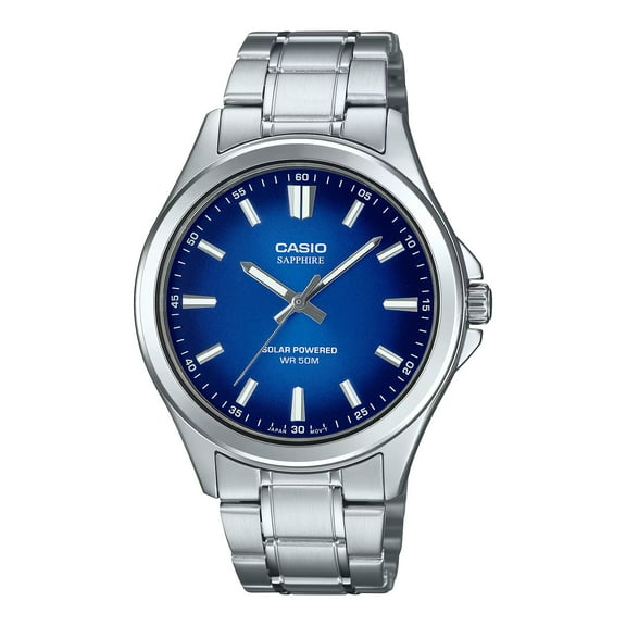 Casio Men’s Blue Dial Stainless Steel Bracelet Watch - MTS-100D-2AVDF