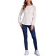 thumbnail image 2 of INSPIRE CHIC Camiseta de manga larga de punto con botones y borde de encaje para mujer, color blanco, 2 of 6