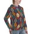 thumbnail image 2 of Yiaed Autumn Leaves Print Womens Casual Hoodies Crew Neck Long Sleeve Sweatshirts With Pocket Pullover Tops Women's Hooded Sweatshirt-X-Large, 2 of 5