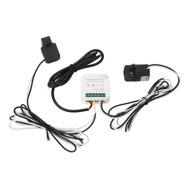 Medidor De Energía Inteligente WiFi Con Transformador De Corriente De 2 Piezas 80 A, CA 90-250 V Monitor De Energía Para El Hogar Inteligente De 2 Vías Monitor De Consumo De Energía Medidor De Electri