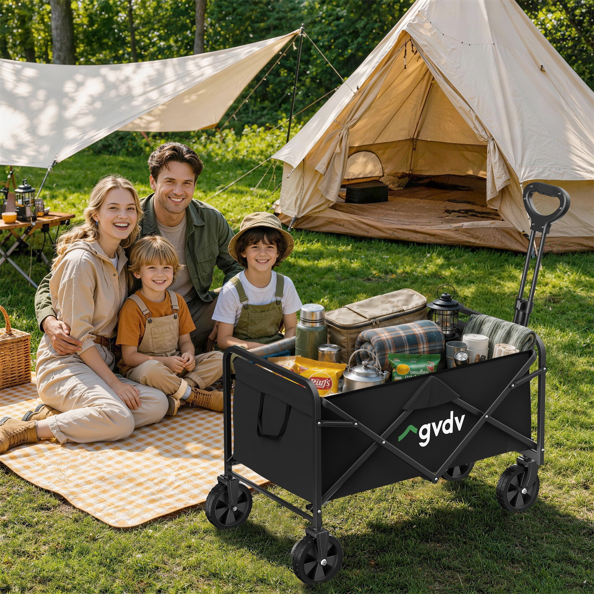 GVDV Collapsible Wagon Cart for Outdoor Activities
