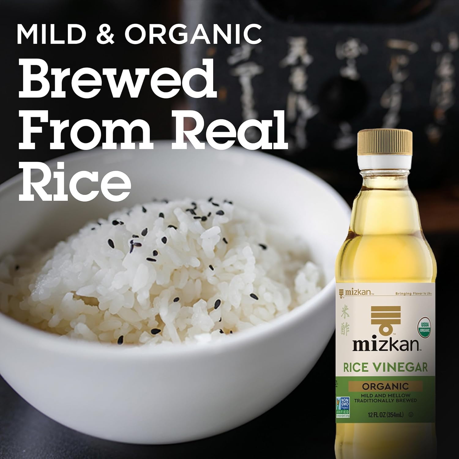 Pack of 6, Mizkan Organic Rice Vinegar, 12 fl oz