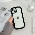 thumbnail image 3 of Compatible with Clear iPhone 12 Pro Max Case Cute Simple Curly Wave Bumper Case Aesthetic Phone Case for Girls Women Soft TPU Protective Phone Cover-Pink, 3 of 14