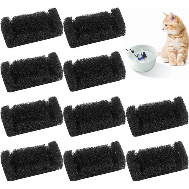 10 filtros de esponja NQ para fuente de agua para gatos 6,5 x 3 x 3 cm