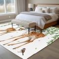 thumbnail image 4 of Non-Slip Rug Pad Rugs Spring Green Leaves Deer Birds Rectangle Area Rugs 5x7Ft Soft Carpet Pads for Living Room Kids Room, Watercolor Flower, 4 of 9