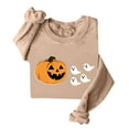 thumbnail image 3 of DDAPJ pyju Halloween Sweatshirt Women Spooky Season Shirt Ghost Pumpink Graphic Fall Pullover Tops Khaki XL, 3 of 4