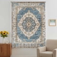 thumbnail image 3 of Boho Blue Sheer Curtains 45 Inches Long, Retro Tribal Traditional Distressed Printed Light Filering Curtains, Breathable Simi Curtain Privacy Drapes for Kitchen Bathroom Small Window Treatment, 3 of 9