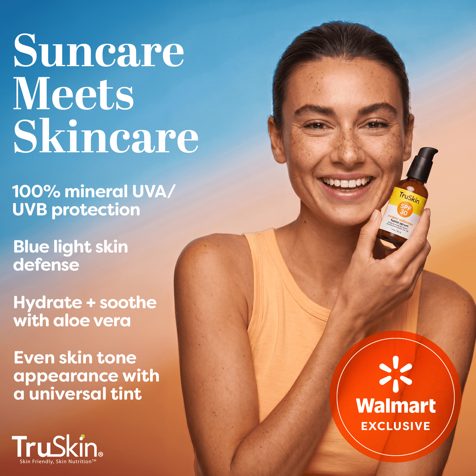 TruSkin Sunscreen Serum for Face – SPF 30 Universal Tinted Mineral Sunscreen Face Serum, All Skin Types, 1 fl oz