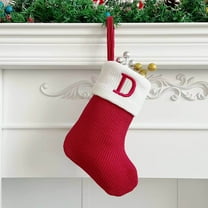 yulier Personalized Christmas Stockings with Initials, 7 Inches Small 26 Initial Letter Embroidered Xmas Stockings, Christmas Party Fireplace Family Hanging Stocking Decorations