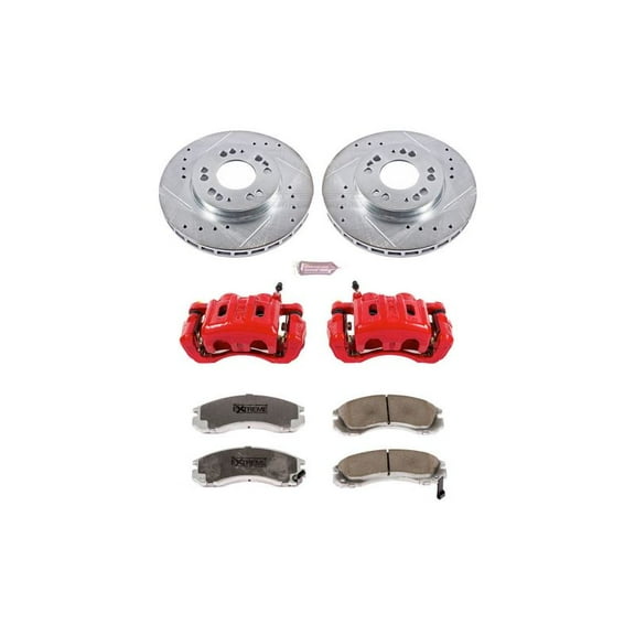 PowerStop Front Z26 Street Warrior Brake Pad and Rotor Kit with Red Powder Coated Calipers Fits: MITSUBISHI Select Models KC798B-26