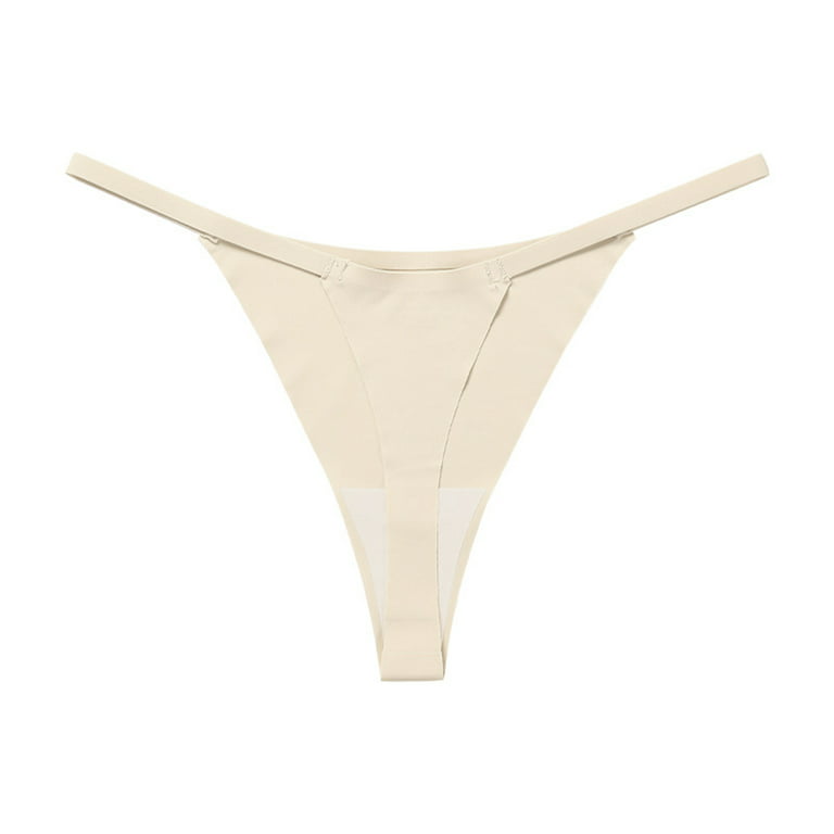 Womens Underwear Thongs Low Rise Seamless Thong Stretch Invisible Bikini  Thongs Panties Multipack (beige, Xl)